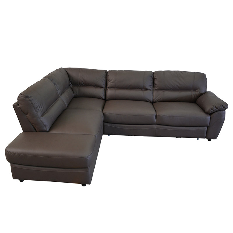 Red Barrel Studio® 104" Wide Genuine Leather Left Hand Facing Sleeper